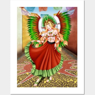 Christmas Quetzalcoatl Skirt Background Posters and Art